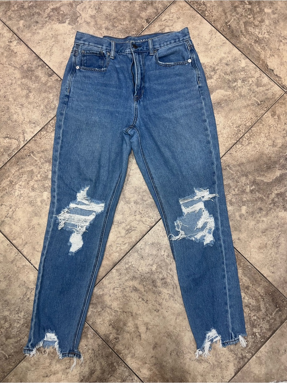 American Eagle Outfitters Ripped Blue Skinny Jeans
